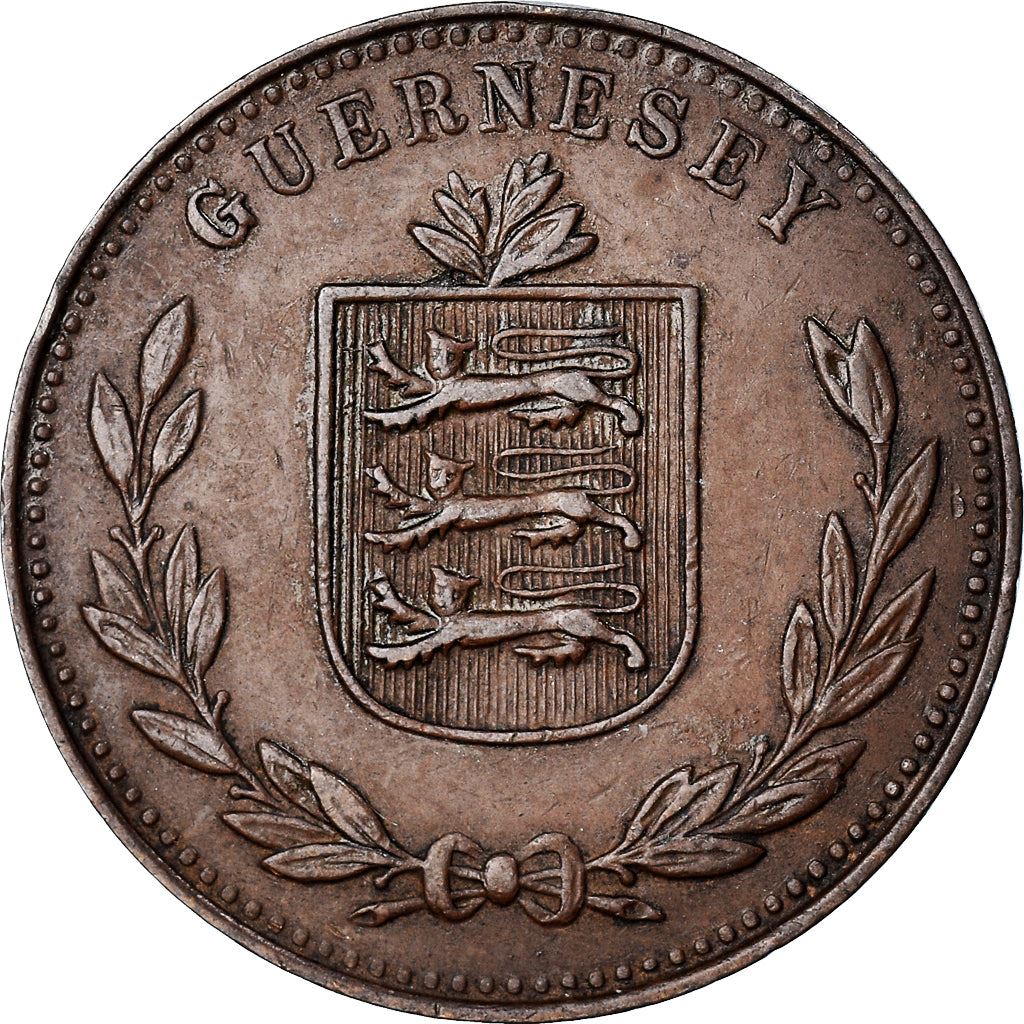 Guernsey 8 Doubles Mynt | Våpenskjold | KM14 | 1914 - 1949