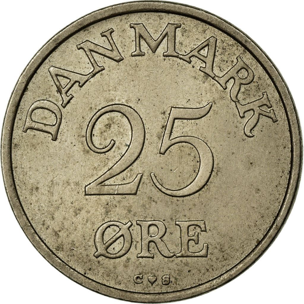 Denmark | 25 Ore Coin | Monogram | Km:850 | 1960 - 1967