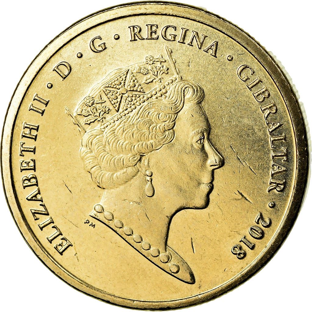 Gibraltar | 1 Pundmynt | Calpe House | Km:1628 | 2018