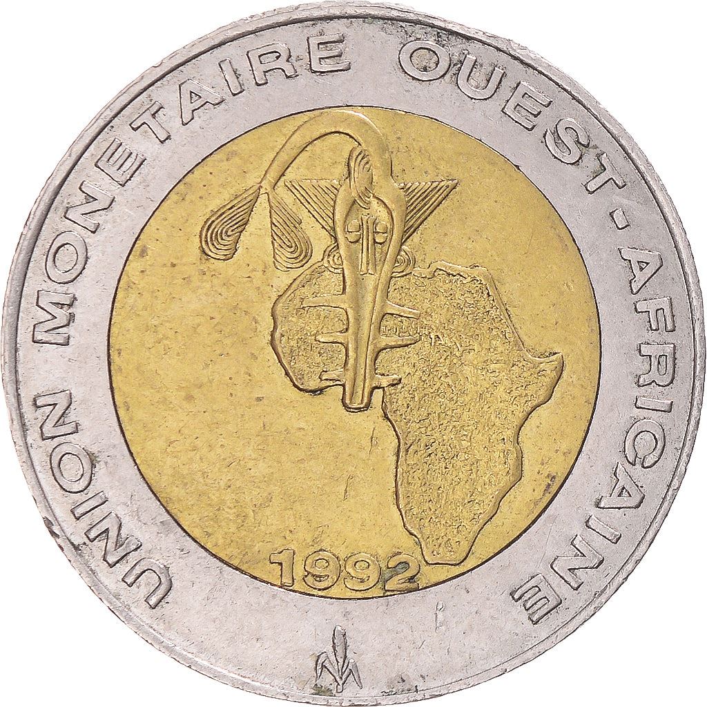 Western African States | 250 Francs Cfa Coin | Emblem of Central Bank | Africa | Corn | Km:13 | 1992 - 1996