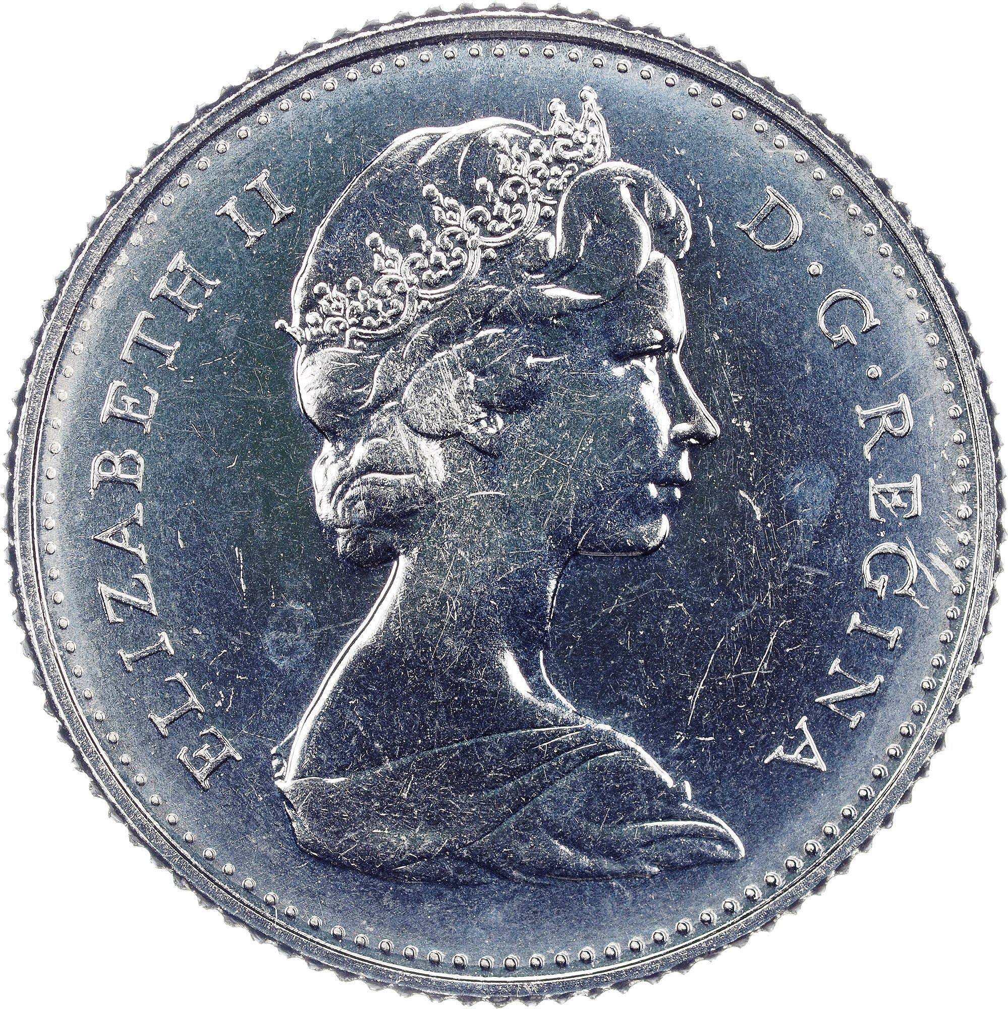 Canada | 10 Cents Coin | Nickel | 2nd portrait | KM:72a | 1968