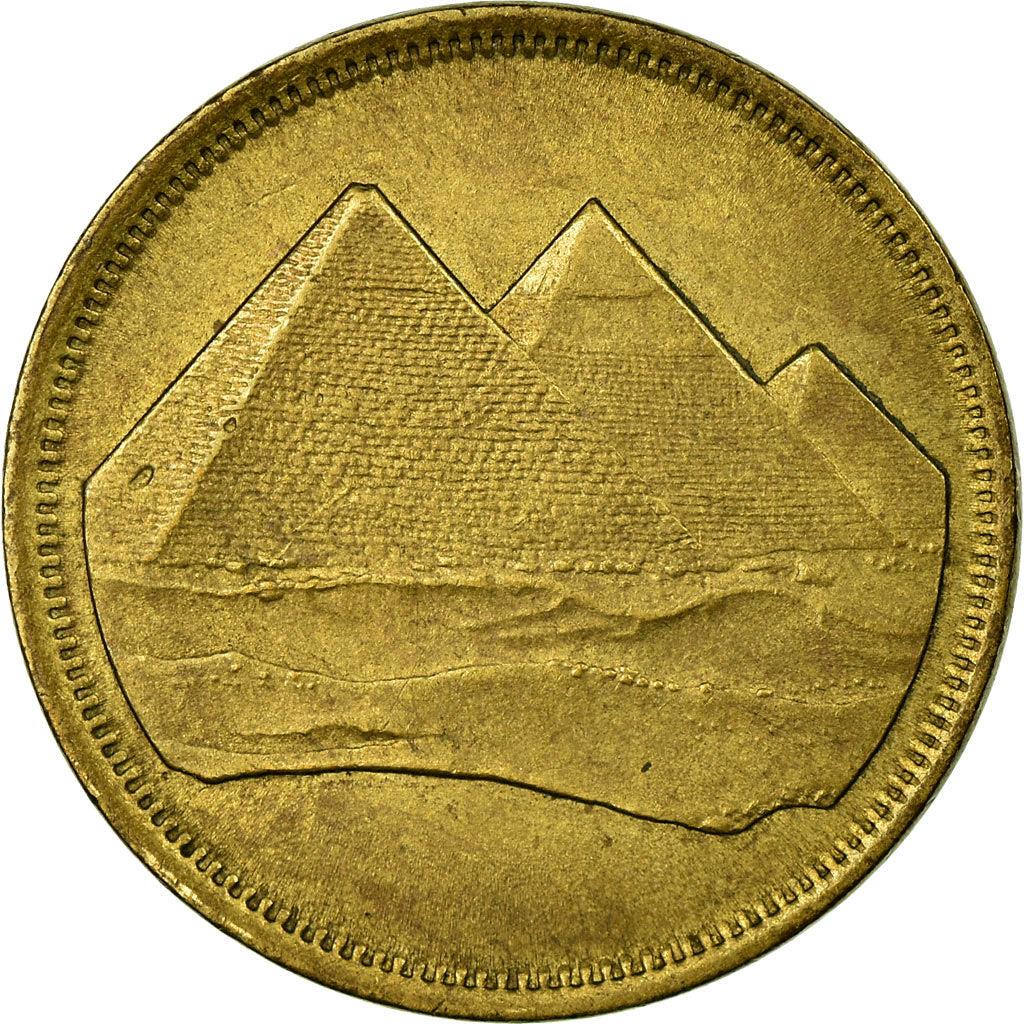 Egypt 5 Qirsh Coin | Pyramids of Giza | Tughar | KM555 | 1984