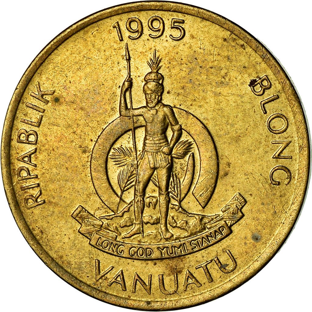 Vanuatu | 2 Vatu Coin | Melanesian Warrior | Triton Conch Shell | Km:4 | 1983 - 2002