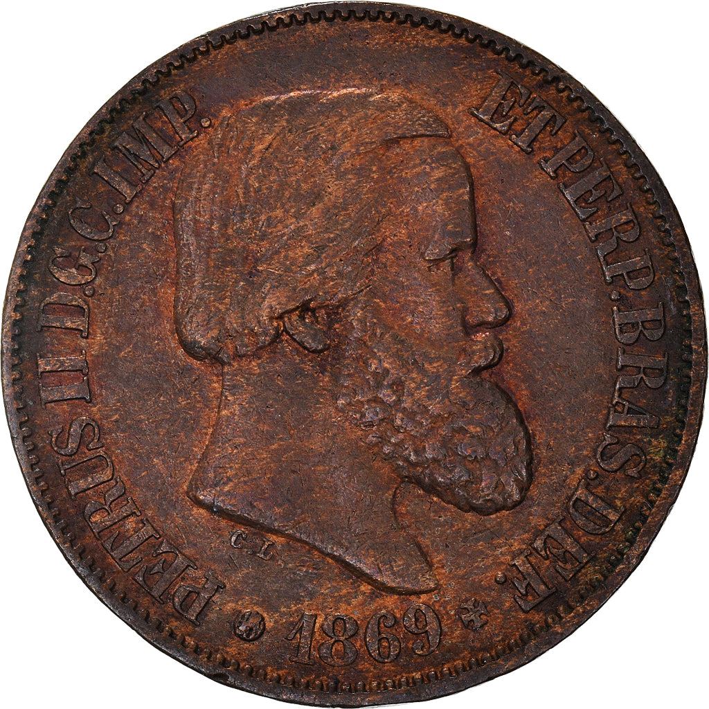 Brazil | 20 Reis Coin | Pedro II | Km:474 | 1868 - 1870