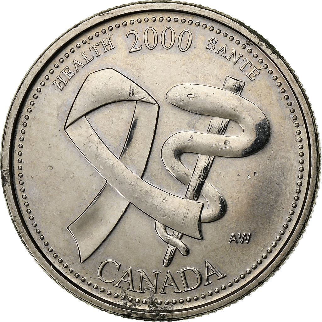 Canada | 25 Cents Coin | Health | Nickel | KM:373 | 2000