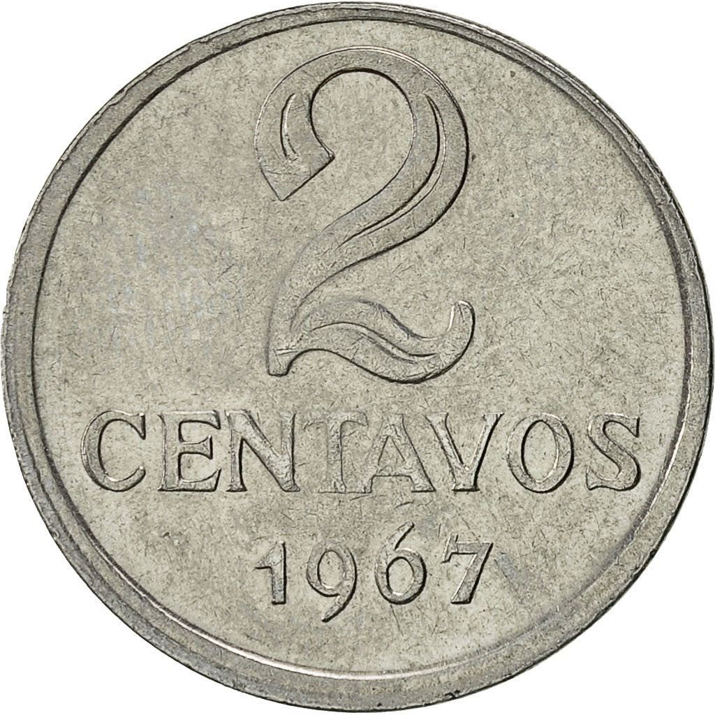 Brazil | 2 Centavos Coin | Effigy | Km:576.1 | 1967