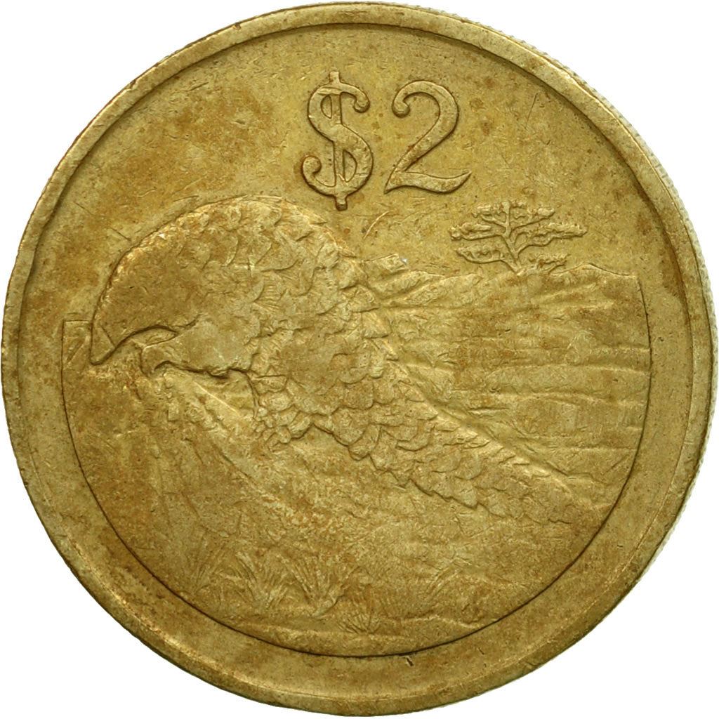 Zimbabwe | 2 Dollars Coin | Pangolins | Km:12 | 1997