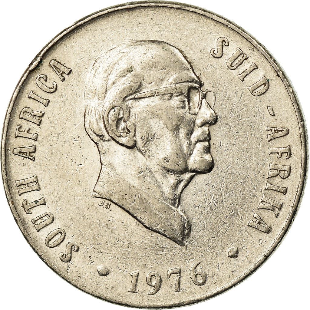 South Africa 50 Cents Coin | Jacobus J. Fouche | KM96 | 1976