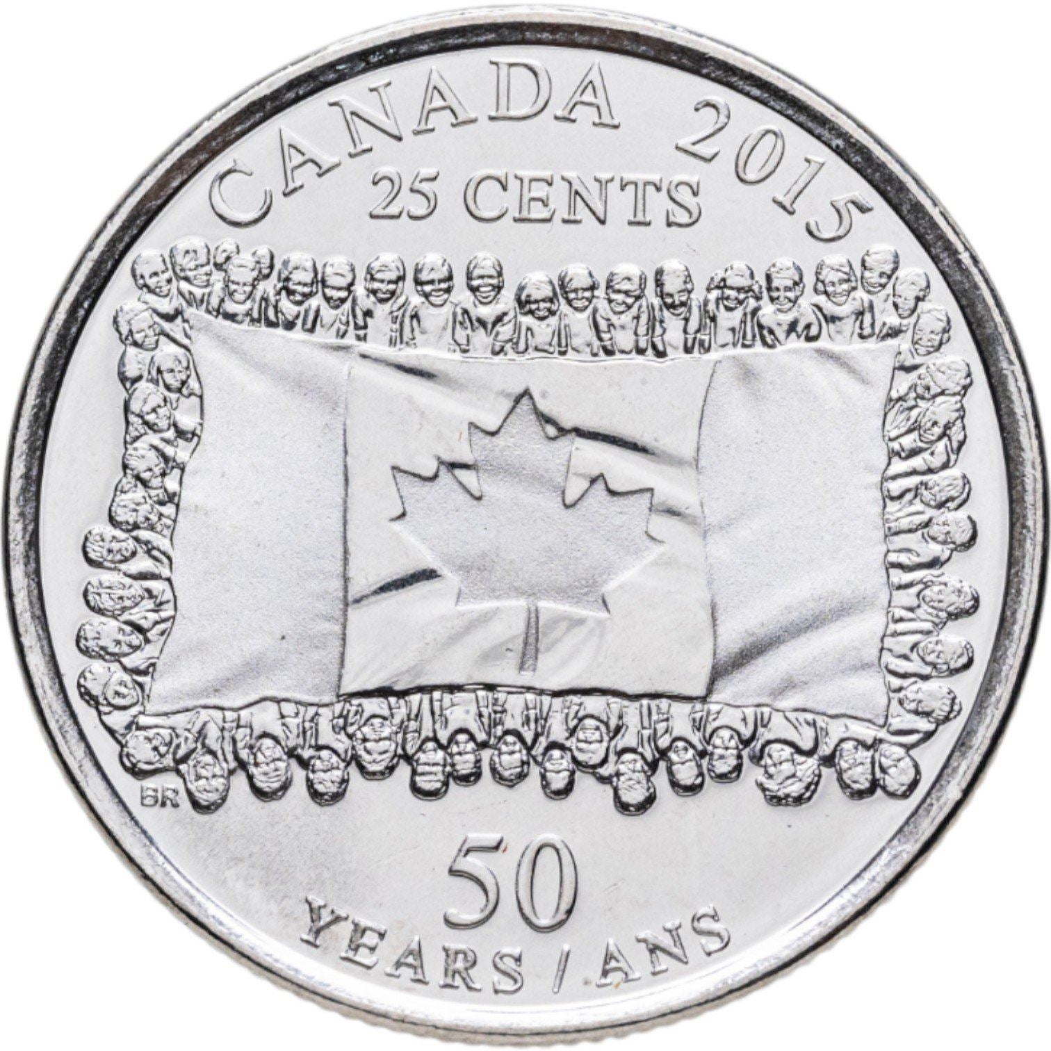 Canada | 25 Cents Coin | Canadian Flag | KM:1851.2 | 2015