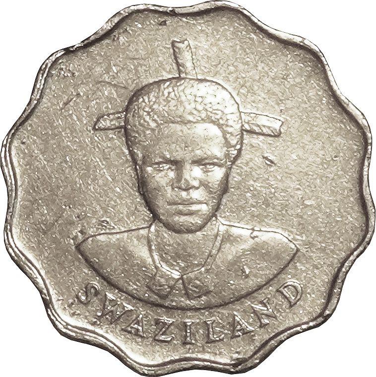 Kingdom of Swaziland | 5 Cents Coin | King Mswati III | Arum Lily | KM:40.2 | 1992
