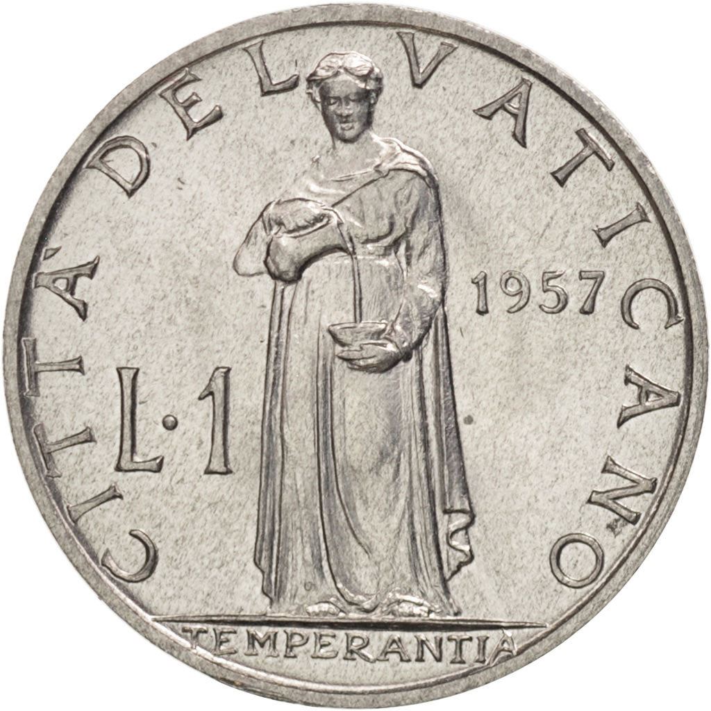 Vatican City | 1 Lira Coin | Pius XII | Km:49 | 1951 - 1958