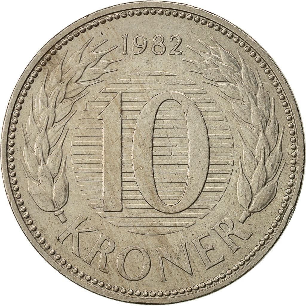 Denmark | 10 Kroner Coin | Margrethe II | Km:864 | 1979 - 1988