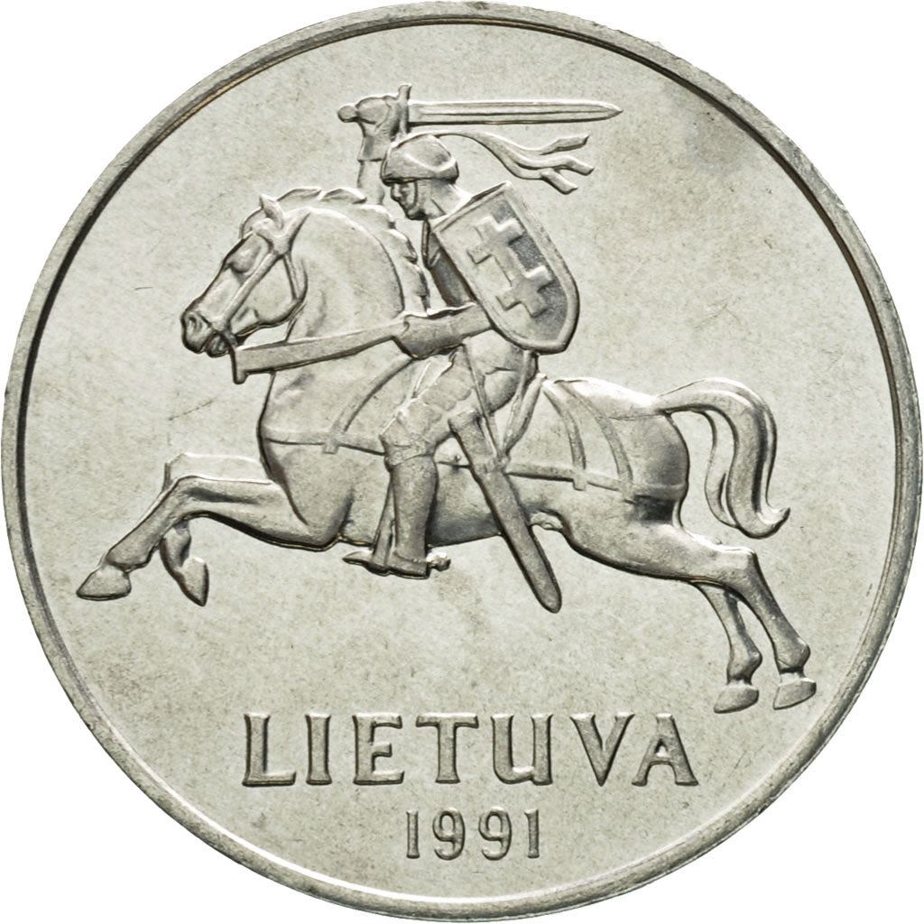 Lithuania | 2 Centai Coin | Aluminium | Horse or equine | KM:86 | 1991
