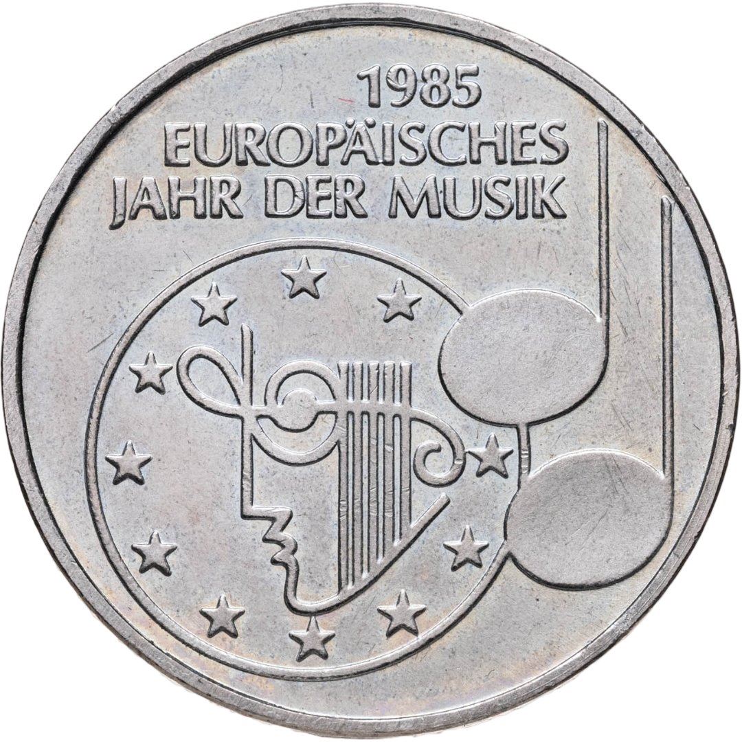 Germany | 5 Deutsche Mark Coin | Year of Music | KM:162 | 1985