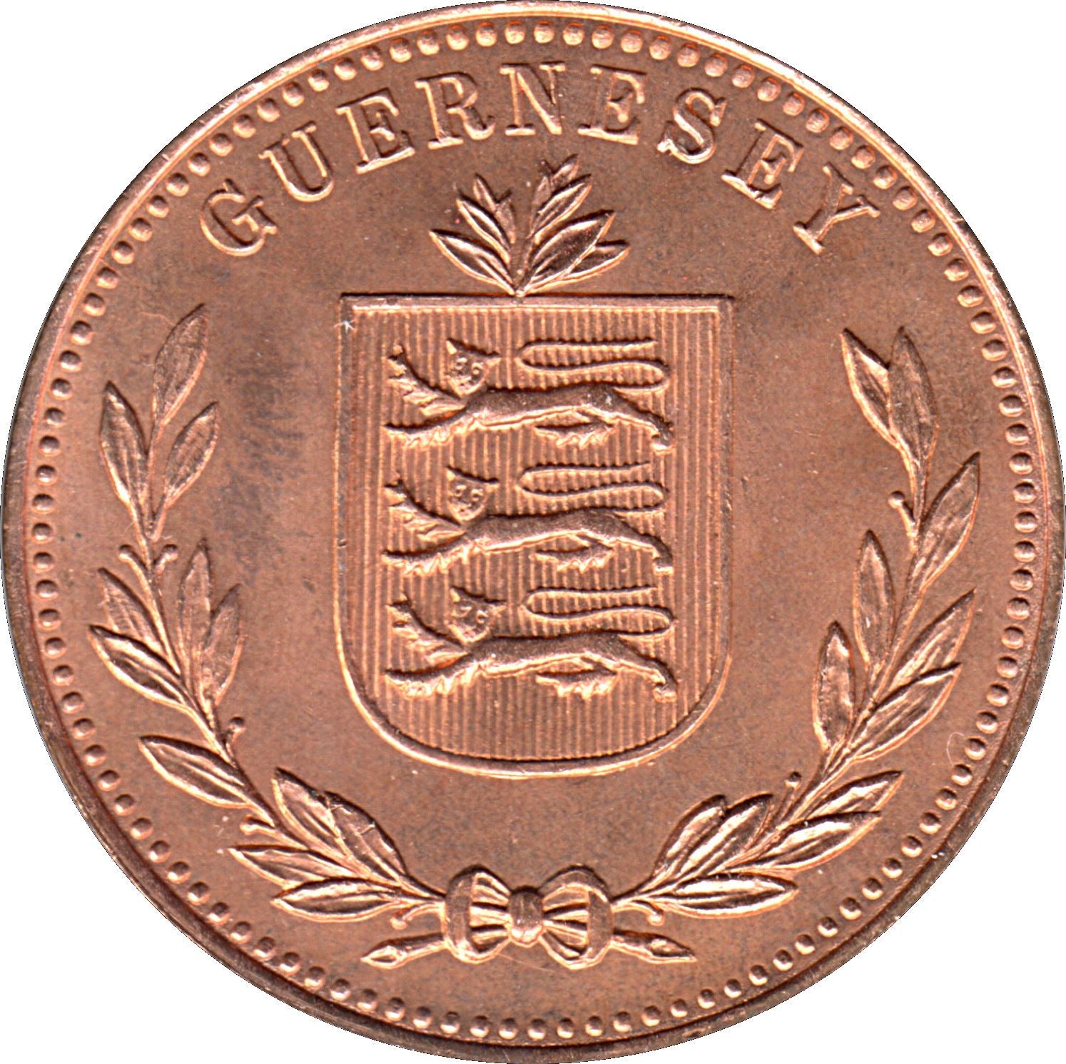 Guernsey 8 Doubles Mynt | Våpenskjold | KM14 | 1914 - 1949