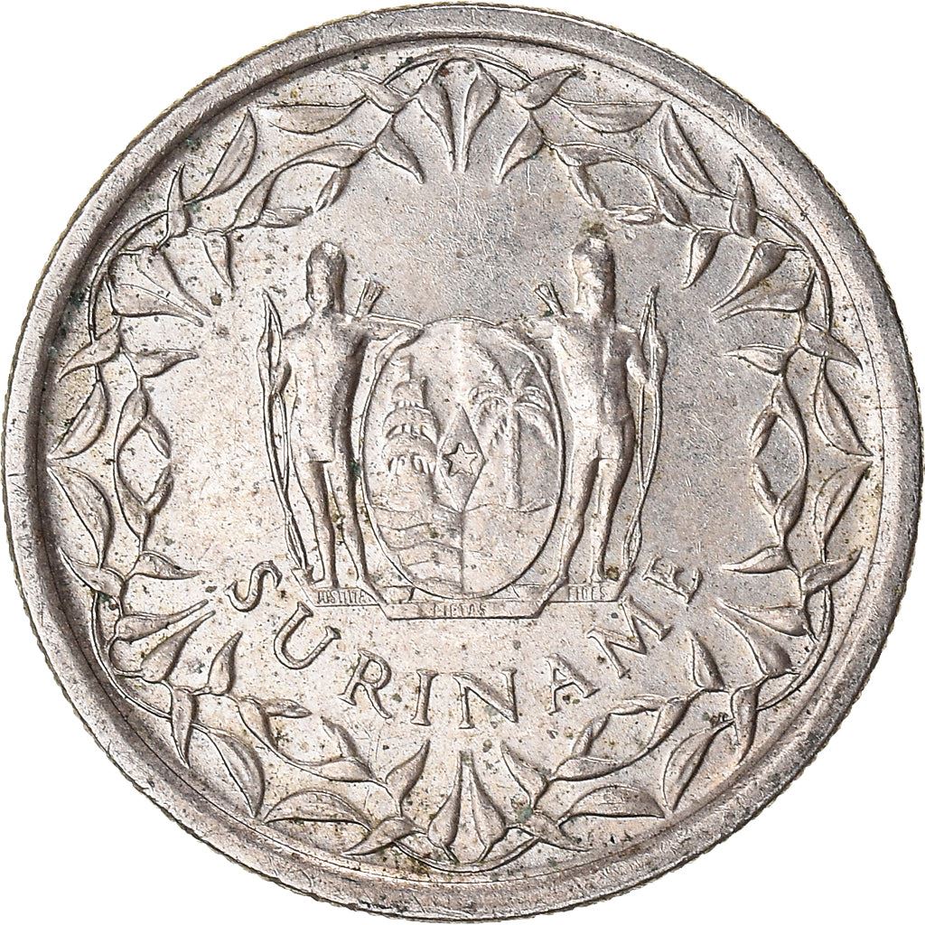 Suriname | 25 Cents Coin | Natives | Wreath | Km:14 | 1987 - 2017