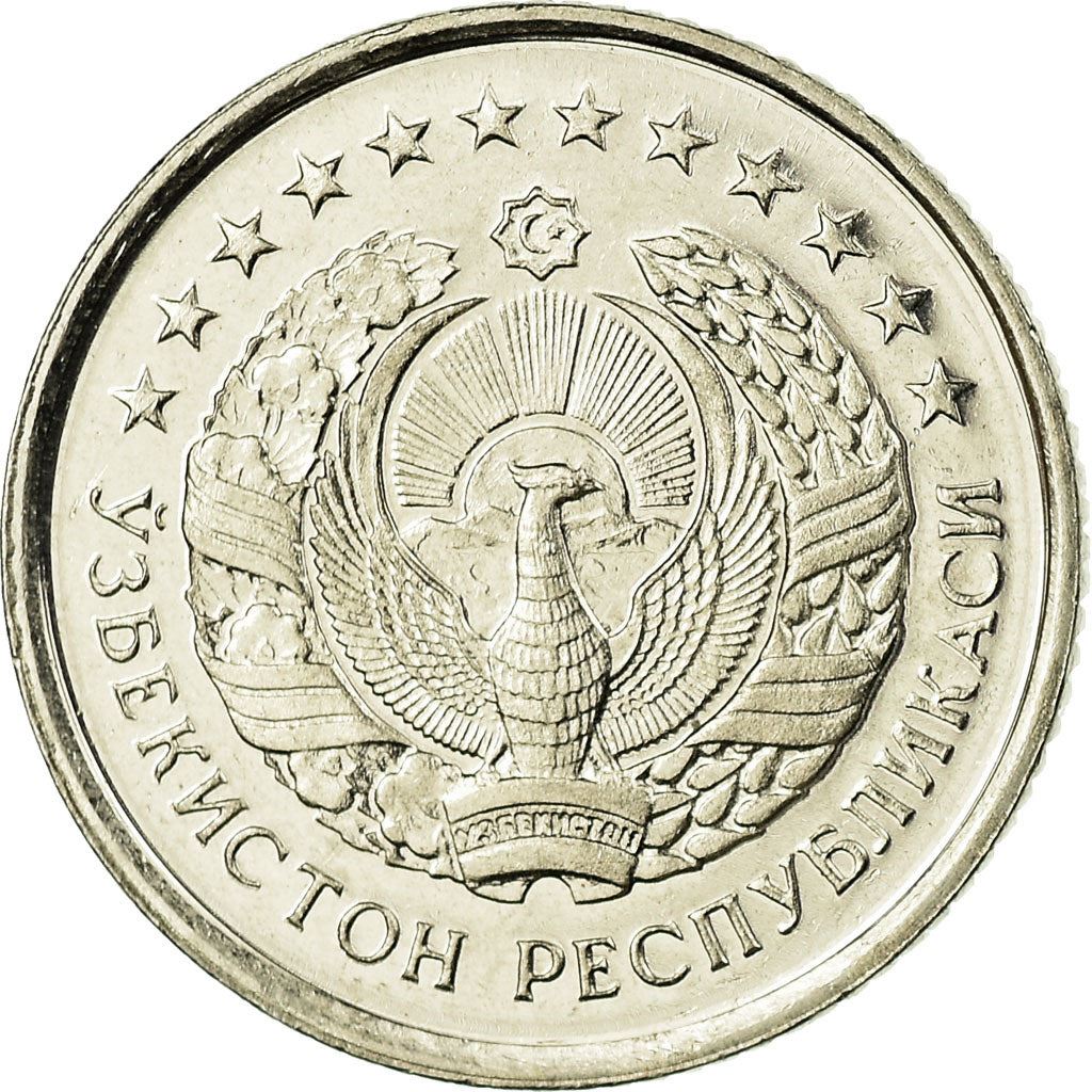 Uzbekistan | 10 Tiyin Coin | Stars | Cotton | Wheat | Sun | Huma Bird | Km:4.1 | 1994