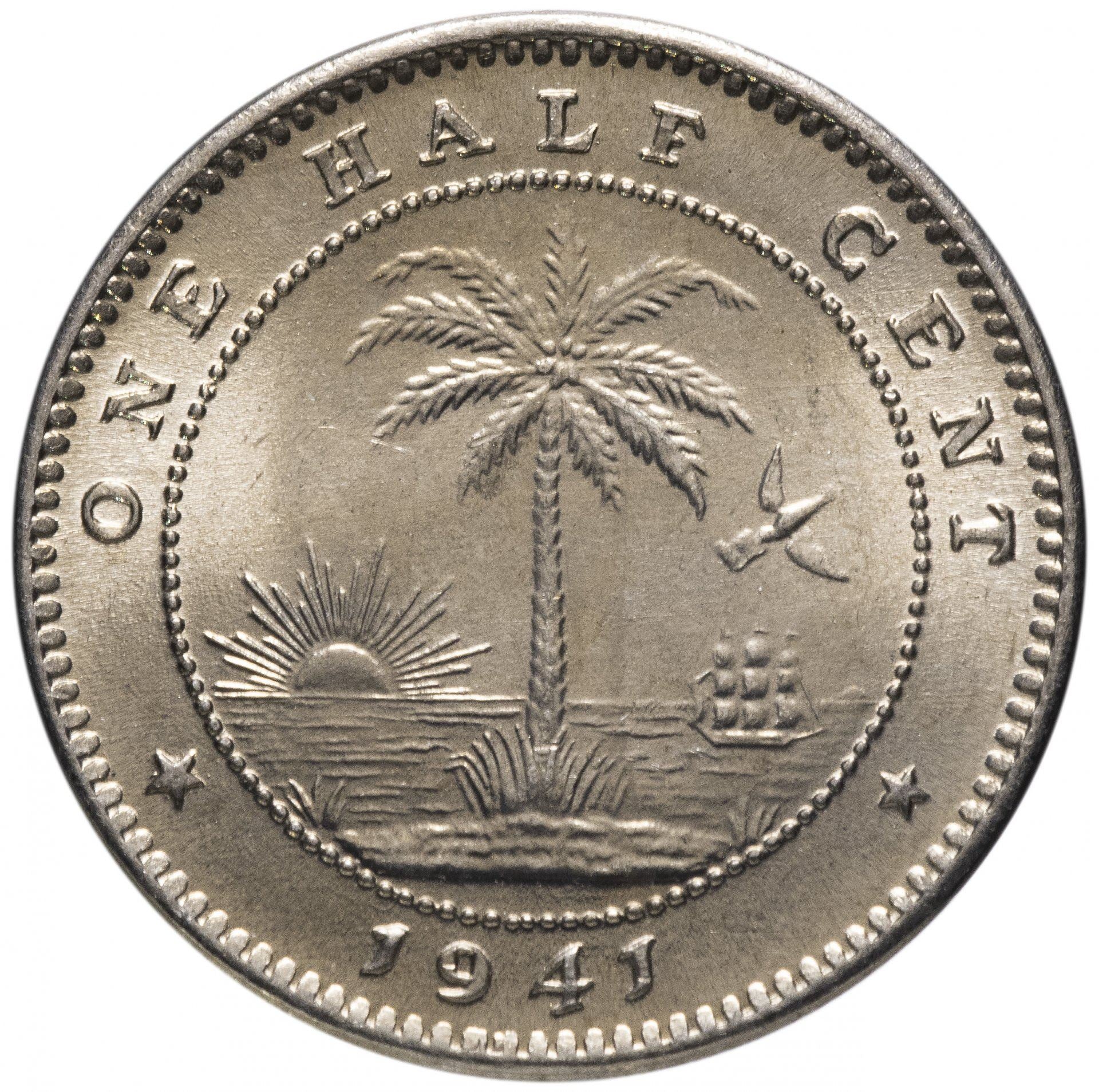 Liberia | 1/2 Cent Coin | Elephant | KM:10a | 1941