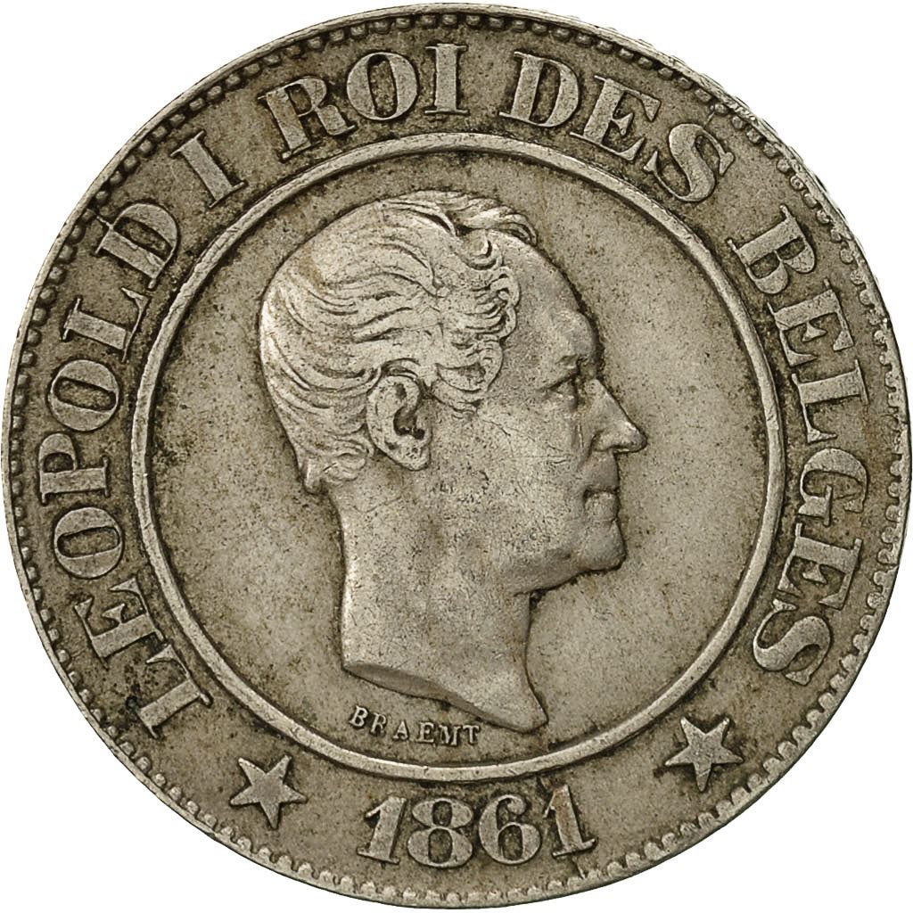 Belgian | 20 Centimes Coin | Leopold I | Lion | Star | KM20 | 1860 - 1861