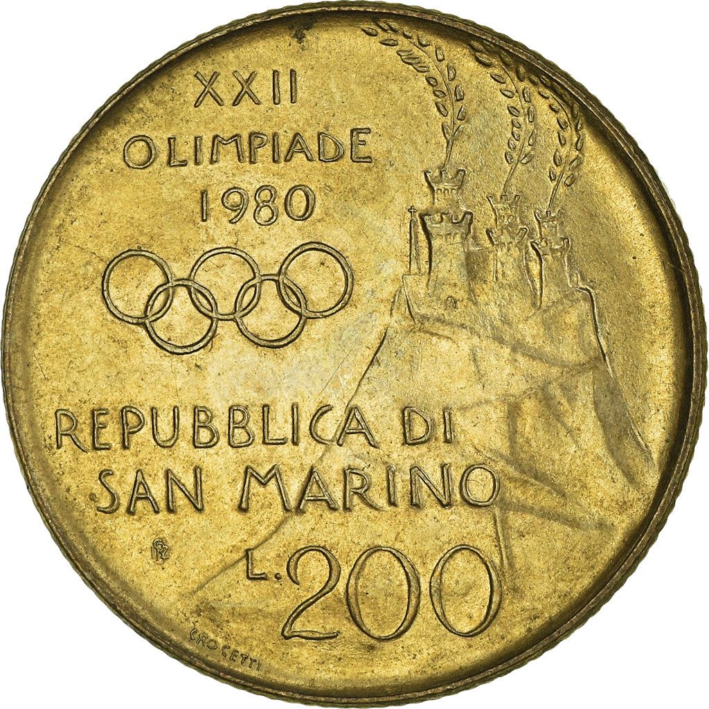 San Marino | 200 Lire Coin | Wrestling | Km:109 | 1980
