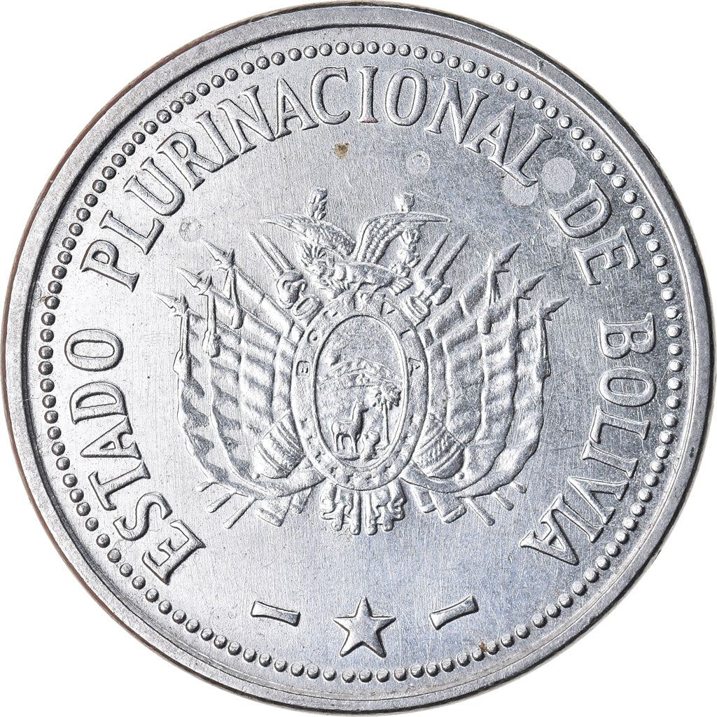 Bolivia | 20 Centavos Coin | Stainless steel | Coat of Arms | KM:215 | 2010-2016