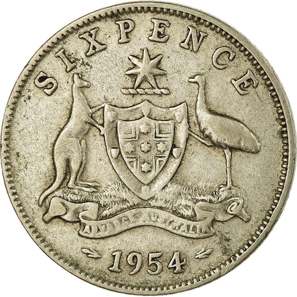 Australia | 6 Pence Coin | Elizabeth II | KM:52 | 1953 - 1954
