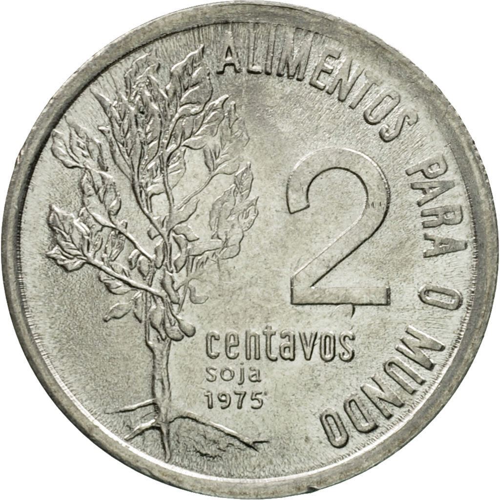 巴西2分硬币 | FAO大豆植物 | KM586 | 1975 - 1978