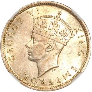 Southern Rhodesia | 1 Shilling Coin | George VI | Zimbabwe Bird | KM:18 | 1939 - 1942