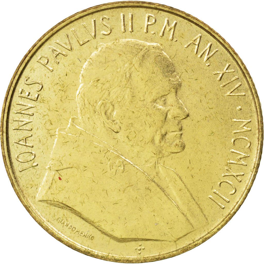 Vatican City | 200 Lire Coin | John Paul II | Km:240 | 1992