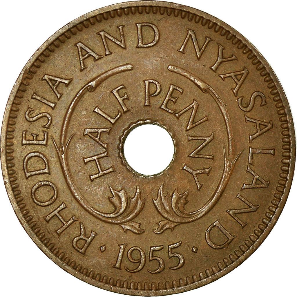 Rhodesia and Nyasaland | 1/2 Penny Coin | Giraffes | Km:1 | 1955 - 1964