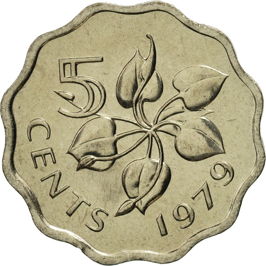 Eswatini 5 Cents Mynt | Kung Sobhuza II | Arumlilja | KM9 | 1974 - 1979