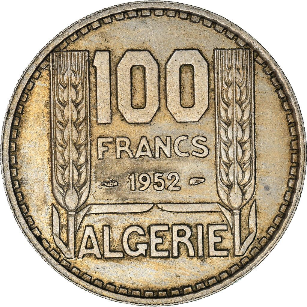 Algeria 100 Francs Coin | Marianne | Phrygian Cap | KM93 | 1950 - 1952