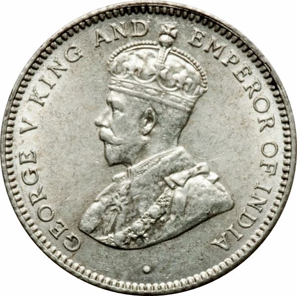 Ceylon | 25 Cents Coin | King George V | KM105a | 1919 - 1926