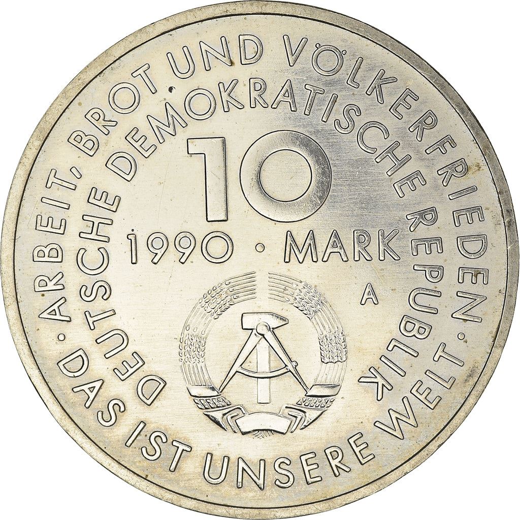 German Democratic Republic 10 Mark Coin | International Labour Day | KM136 | 1990