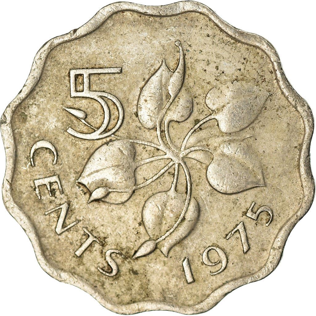 Eswatini 5 Cents Mynt | Kung Sobhuza II | Arumlilja | KM9 | 1974 - 1979