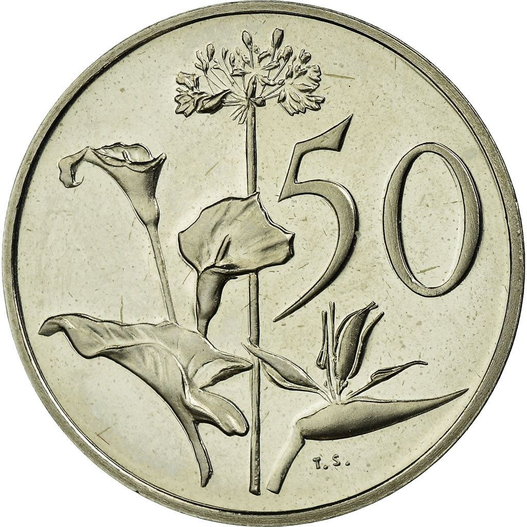 South Africa 50 Cents Coin | Balthazar J. Vorster | KM114 | 1982