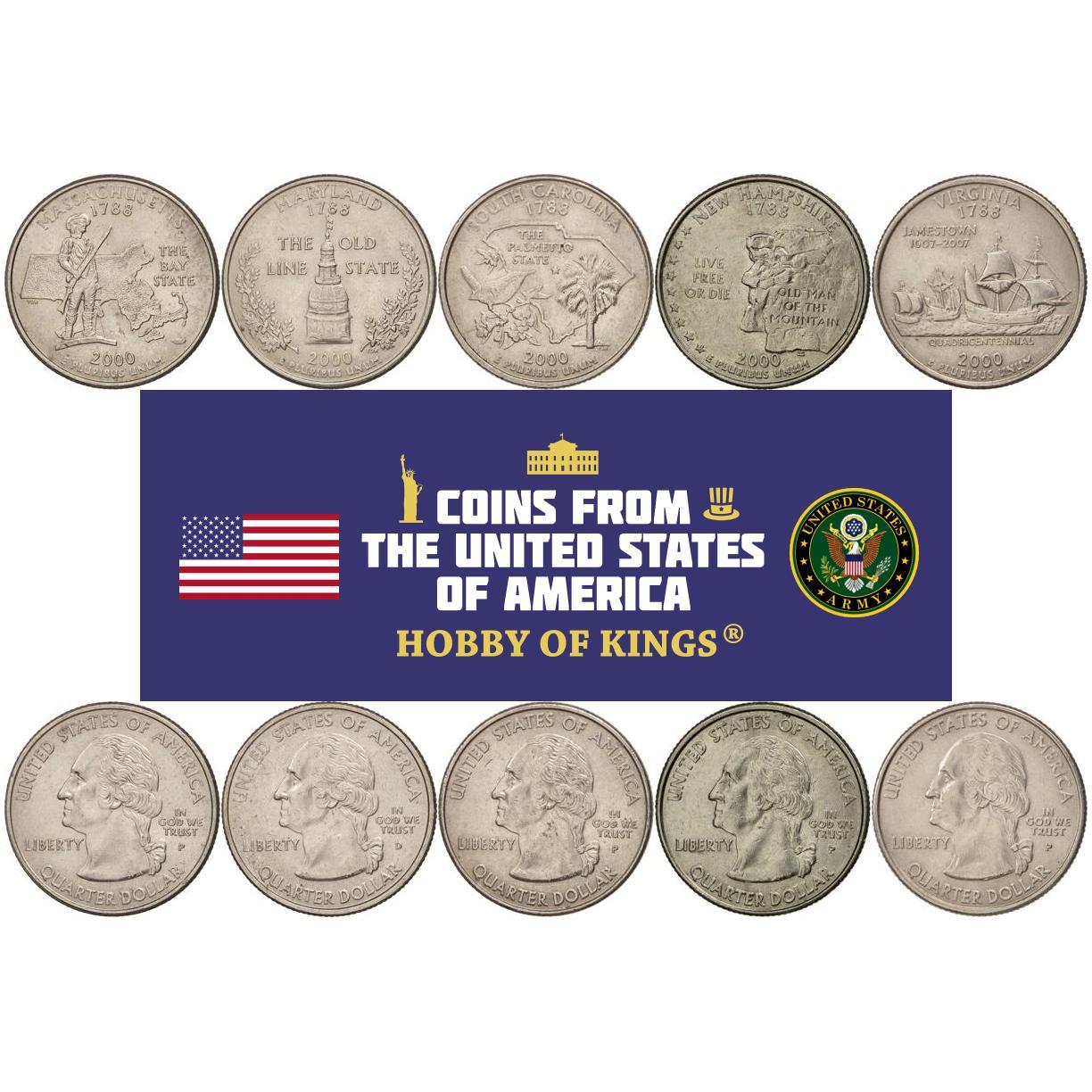United States | 5 Coin Set | 1/4 Dollar | 2000