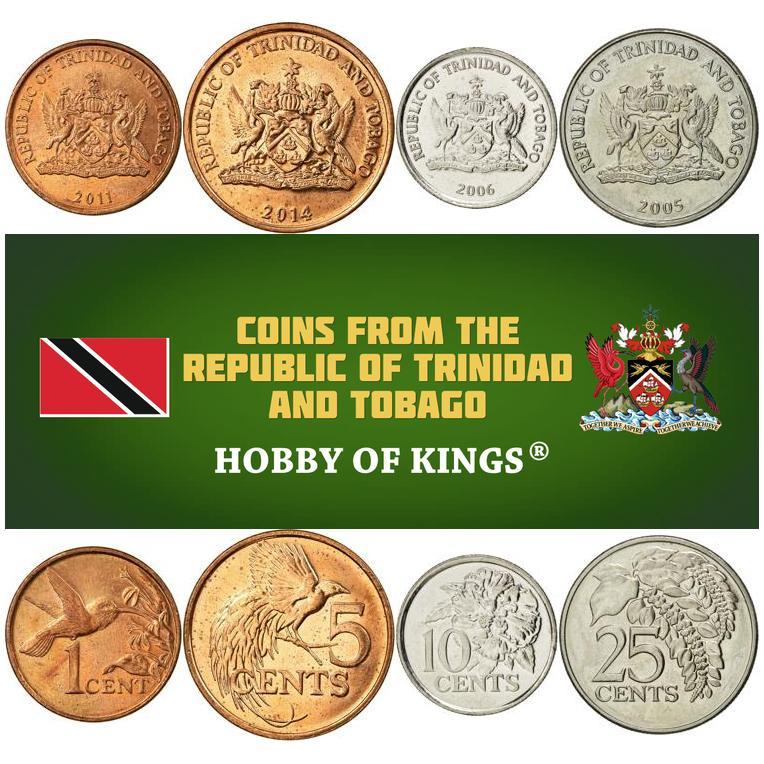 Trinidad and Tobago | 4 Coin Set | 1 5 10 25 Cents | 1976 - 2016