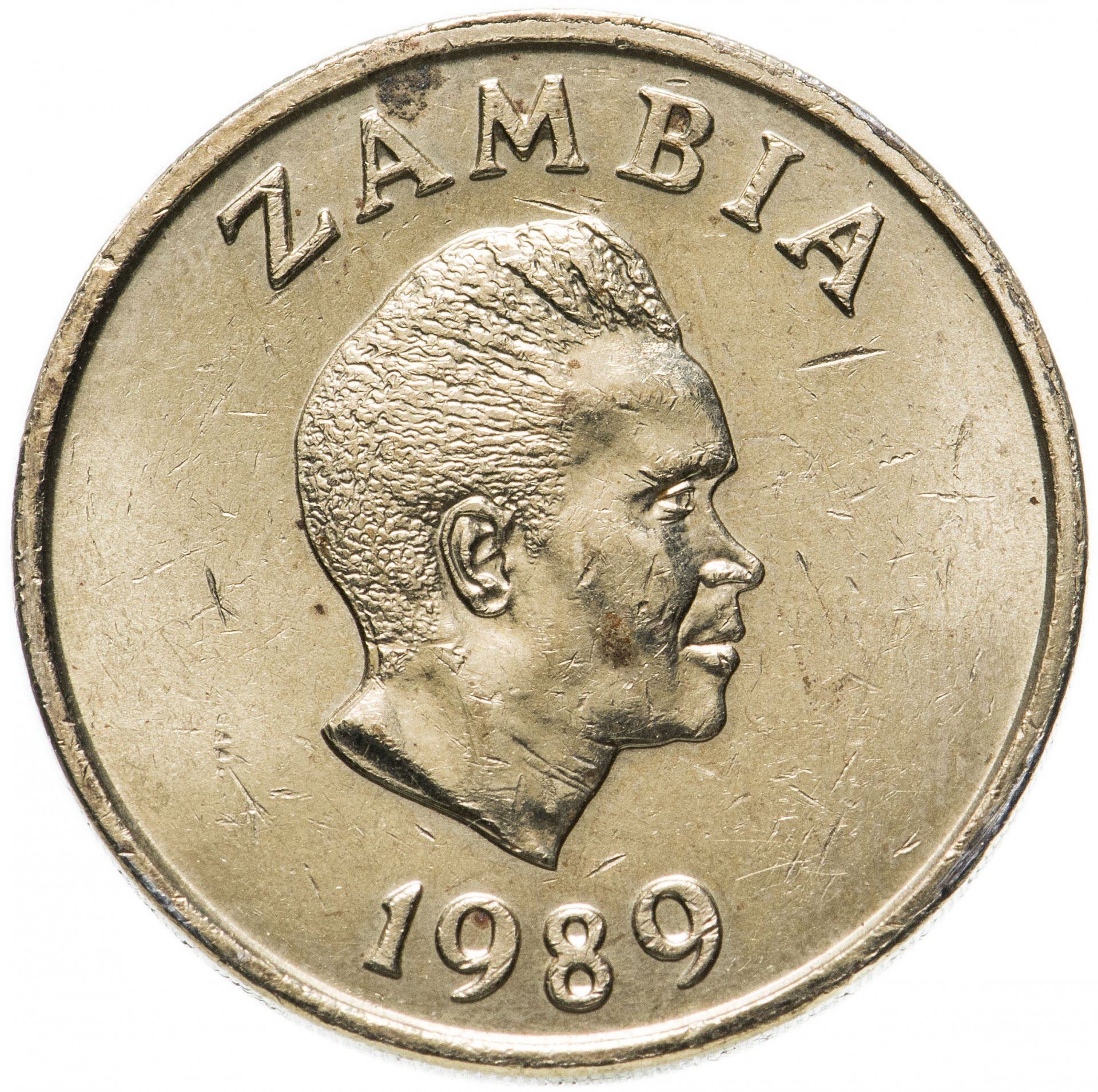 Moneta Zambia 1 Kwacha | Taita Falcons | Kenneth Kaunda | KM26 | 1989