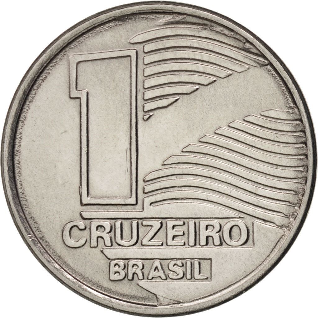 Brasilien 1 Cruzeiro Laureate huvud av Republiken Mynt KM617 1990