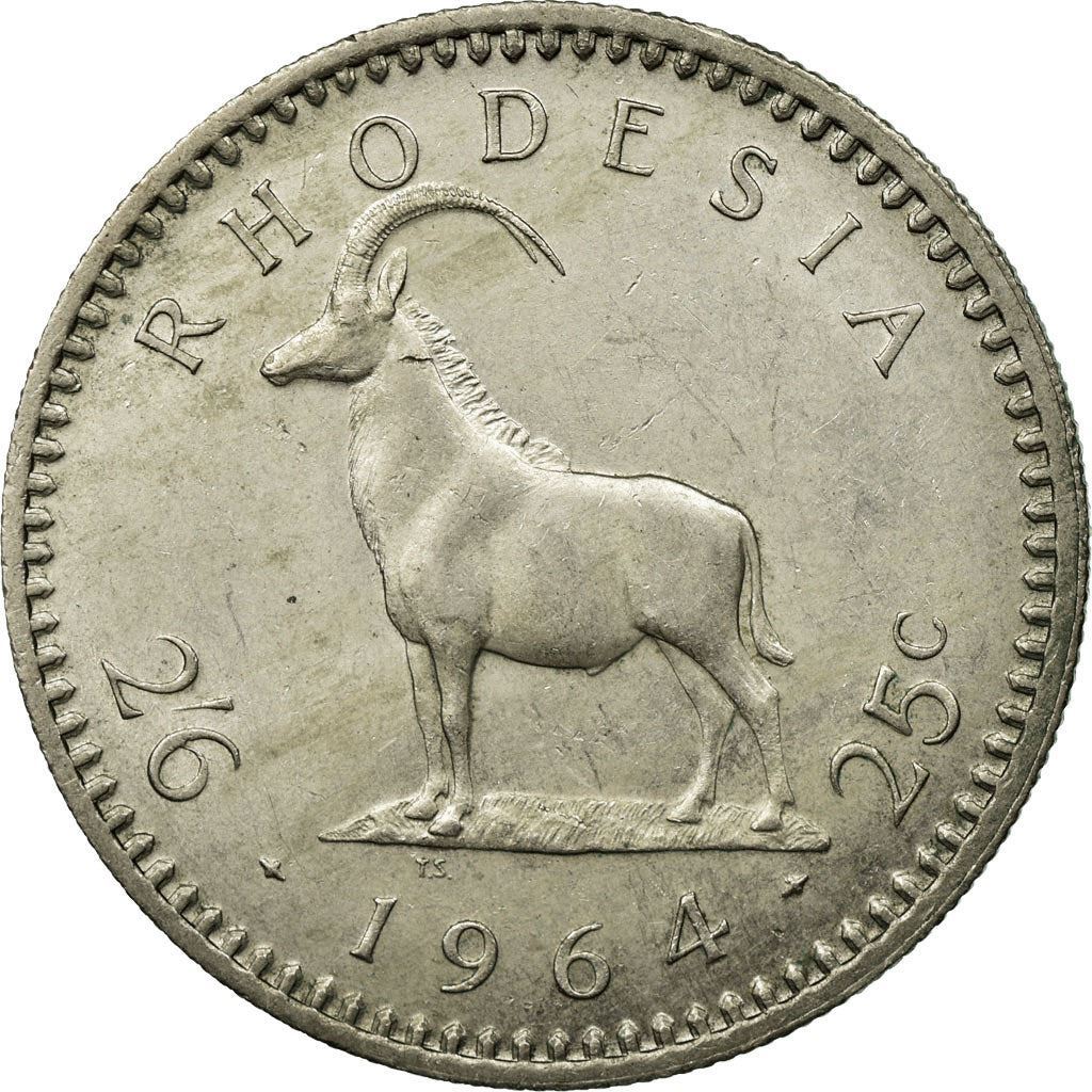 Rhodesia | 2.5 Shillings / 25 Cents Coin | Elizabeth II | Antelope | Km:4 | 1964