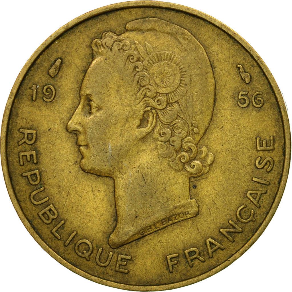 French West Africa | 10 Francs Coin | Marianne | Gazelle | Maize | Km:6 | 1956