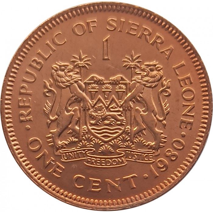 Sierra Leone 1 Cent Mynt | President Siaka Probyn Stevens | KM32 | 1980