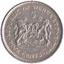 Sierra Leone 5 Cents Coin | Dr. Siaka Stevens | KM33 | 1980 - 1984
