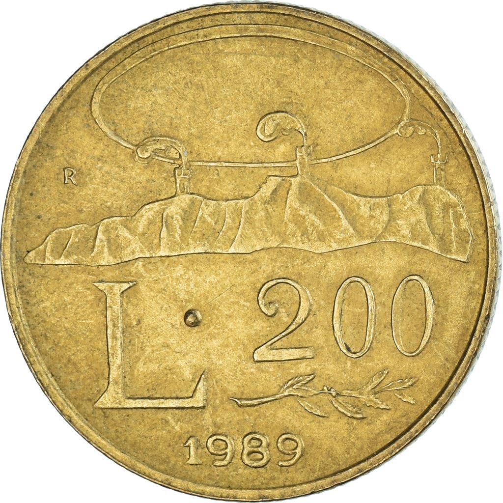 San Marino | 200 Lire Coin | the three hills | Km:238 | 1989