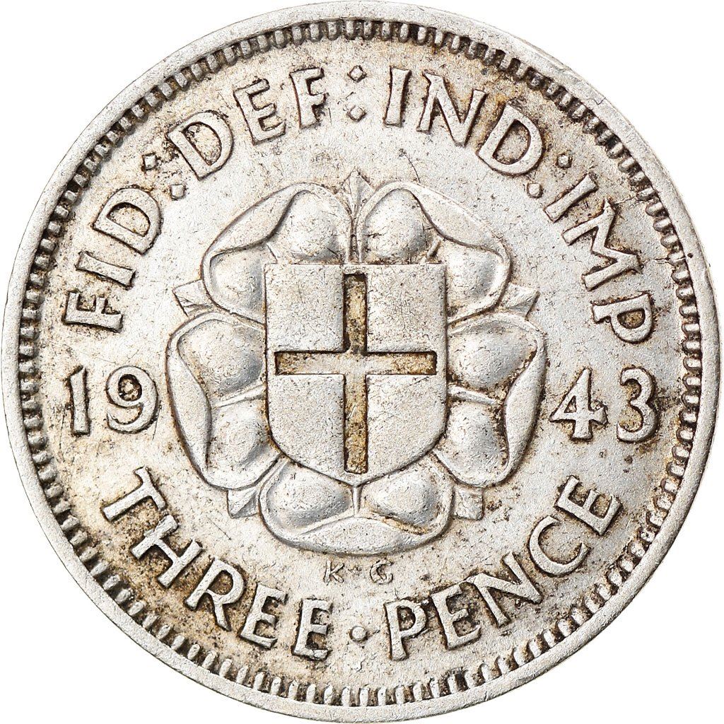 United Kingdom | 3 Pence Coin | George VI | KM:848 | 1937 - 1945