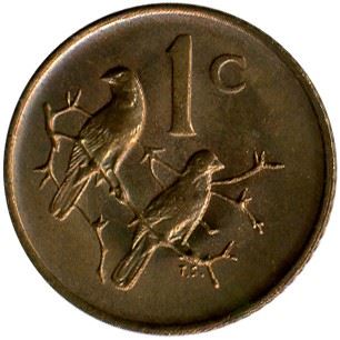 South Africa 1 Cent Coin | Jacobus Johannes Fouche | KM91 | 1976