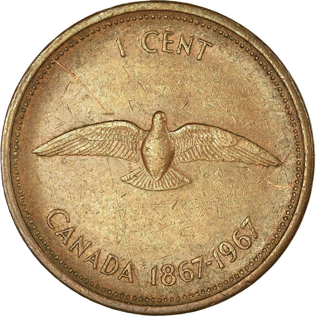 Canada | 1 Cent Coin | Bronze | Rock Dove | KM:65 | 1967