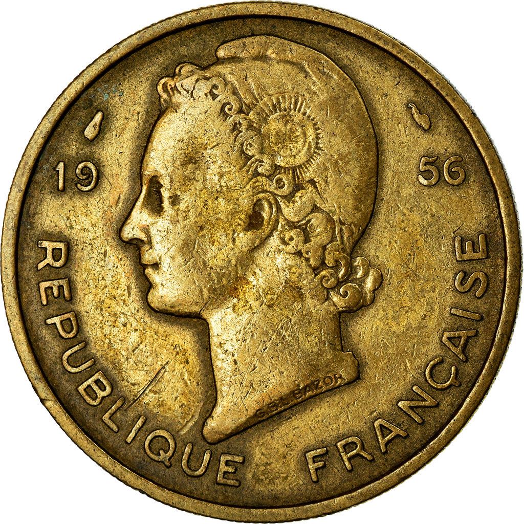French West Africa | 25 Francs Coin | Marianne | Gazelle | Maize | Km:7 | 1956