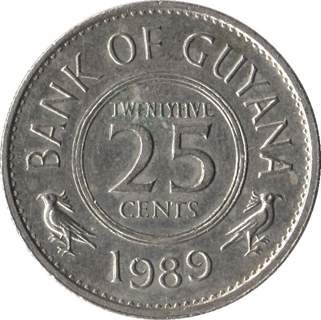 Guyana 25 Cents Coin | Bird Hoatzin | KM34 | 1967 - 1992
